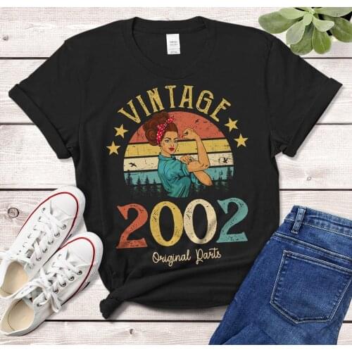 Vintage 2002 Quarantine Edition T-Shirt Rosie Women 19 Old 19th Birthday Gift Idea Girls Mom Wife Daughter Top Retro Tee Shirt