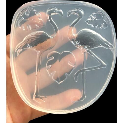 Mirror Monstera Flamingo Cake Mold Handmade UV Glue 16631