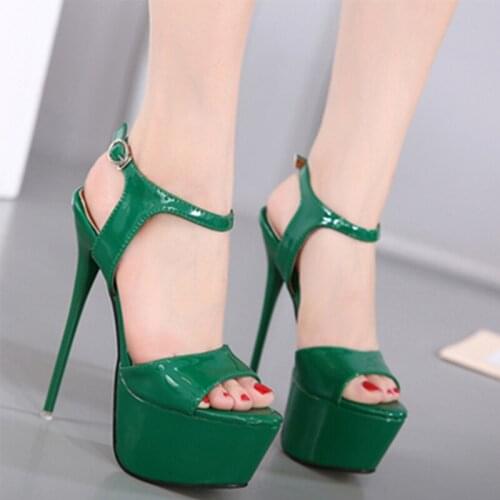 New Woman Sandals 2021 Thin High Heels Peep Toe Ladies Platform Pumps Shoes Buckle Strap Female Sandal Thick Bottom Solid Shoes