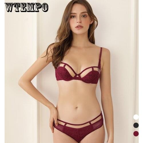 Women Sexy Bras Underwear Set Mesh Transparent Underwire Push Up Bra Seamless Women Bra Bras