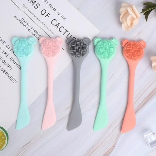1pc Facial Cleanser Brush Face Cleaning Washing Brush Cap Soft Bristle Scrub Silicone Non-electric Cleansing Brush Skin Care