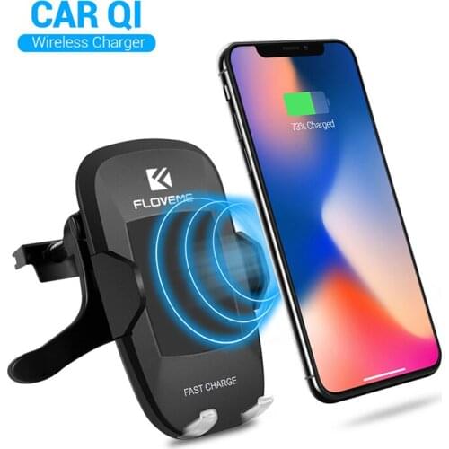10W Phone Car Wireless Charger Receiver Holder Fast Qi Smart sensor for iPhone12 11 for Samsung Wireless charger car GPS bracket