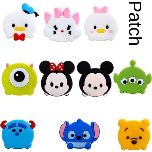 100pcs Disney Diy Semi-Manufactures Trinkets Silicone Patch PVC Paster Stickers For Mobile Phone Case Cover Earphone Case Shoes