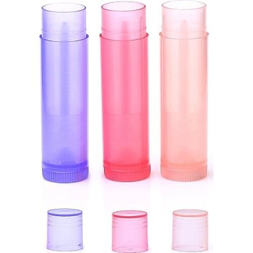 100pcs/Lot 5ml Plastic Clear Empty Lip Balm Tubes Containers Lipstick Fashion Cool Lip Tubes MRLB-01