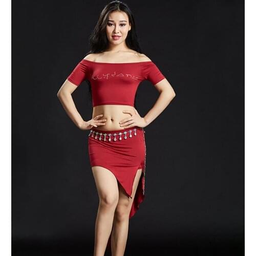 2021 New 5032 Belly Dance Dress Women Bare Shoulder Design Tops Lotus Skirt Latin Dance Dress Performance Modern Dancing Dress