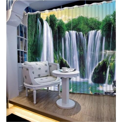 3D curtain customize grommet blackout curtains Waterfall water living room bedroom home windows curtains
