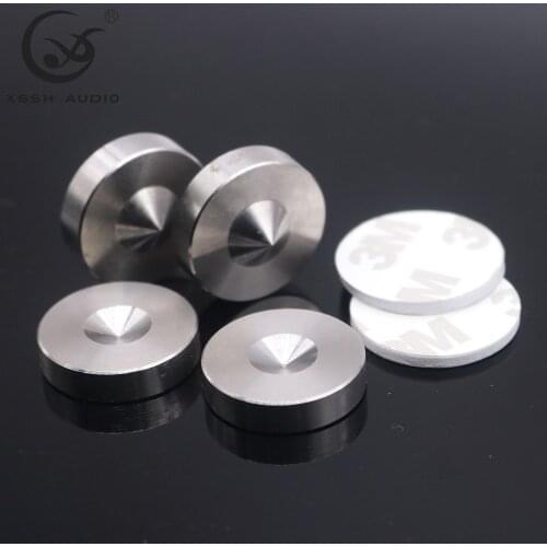4pcs XSSH audio Solid Steel Speaker Spike Isolation Feet Brass Cone CD Amplifier Stand for small speaker ear amp DAC