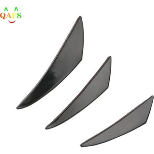 6Pcs/Set Body Spoiler Canards Refit Gloss Black Car-styling Black Car Front Bumper Lip Splitter Fins