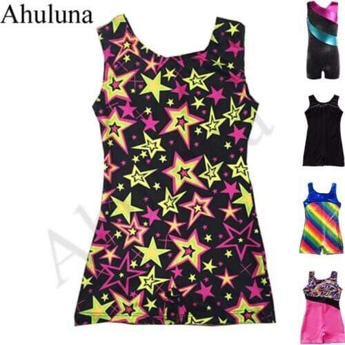 5 Colors Girl Ballet Leotard Toddler Star Sleeveless Gymnastics Leotard Golden Foiled Professional Ballerina Train Costumes D026