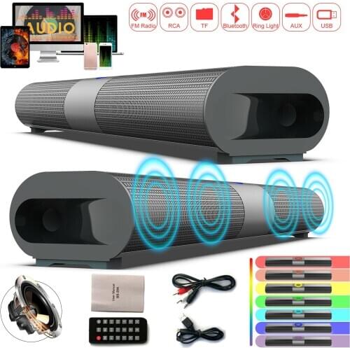 Wireless Speaker Bluetooth 5.0 Sound Bar Subwoofer Speaker FM Home TV Theater Bass speaker Surround Sound Box for PC Laptop phon