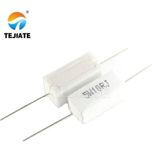 10pcs 5W Cement resistance 0.1 ~ 10k ohm 0.33R 1R 10R 100R 0.22 0.33 1 10 100 1K 10K ohm Cement resistor igmopnrq