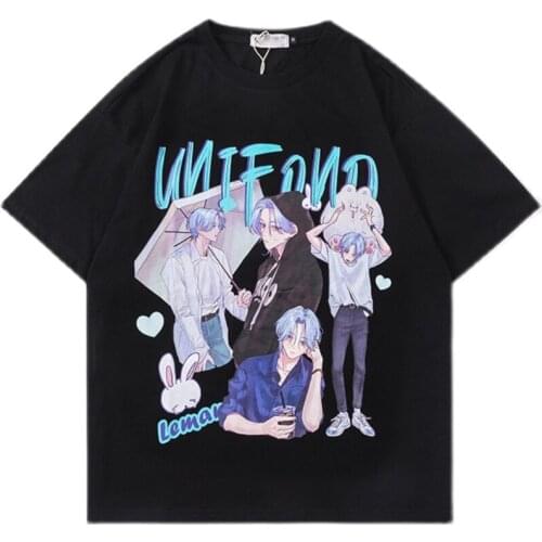 Anime SK8 The Infinity Langa Tshirts Streetwear Harajuku T-Shirts Black Cotton Oversize Casual Summer T Shirts For Girls CS695