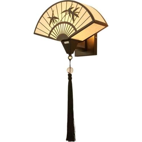 Chinese Retro Vintage Wall Lamp Fabric Art Home Decor Wall Mounted Corridor Living Room Bedroom Hotel Study Background Staircase