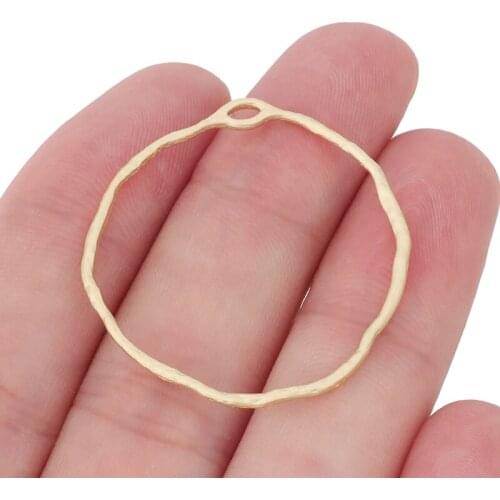 50 x Gold Color Open Round Circle Irregular Charms Pendants for DIY Earrings Jewelry Making Accessories 35x35mm
