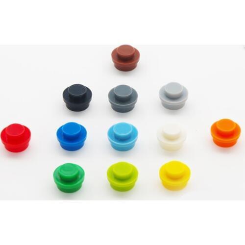 100Pcs Round Plate 1X1 Bricks DIY Enlighten Building Block Bricks Toys For Kids Compatible With Legoed 6141 Assembles Particles