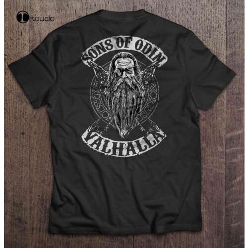 Summer New Fshion Sons Of Odin Valhalla Viking Mens T-Shirt Odin The Vikings Tee Shirt Vikings Nordish Odin Thors T-Shirt