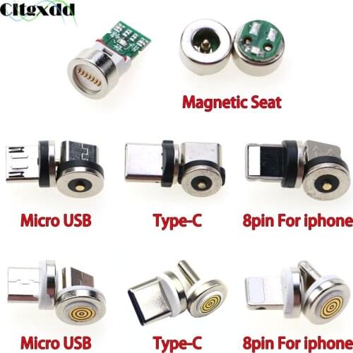 Magnetic Seat Cable Adapter Micro USB Type-C Dustproof Magnet Charger Connector For Iphone Huawei Samsung Android Mobile Phone