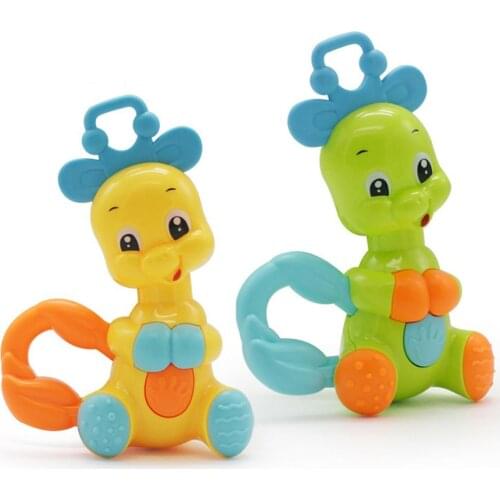 Cute Deer Elephant Animal Baby Rattle Hand Grip Bell Developmental Teething Toy