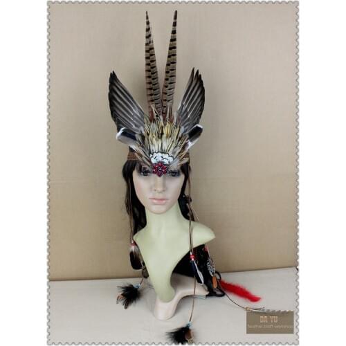 Fashion African Feathers Headband Feather Headpiece Party Hair Accessories Women Headwear Festival Gift