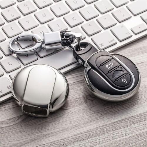 Soft TPU Car Key Cover Fob Case Shell For Mini Cooper R56 Accessories Fridge Clubman Clunvan Paceman Hand-woven Keychain Keyring