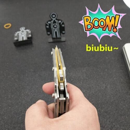 Stainless steel 1pcs/set Rubber Band Launcher Gun Hand Pistol Guns Shooting Toy Gifts Boys Outdoor Fun Sports For Kids
