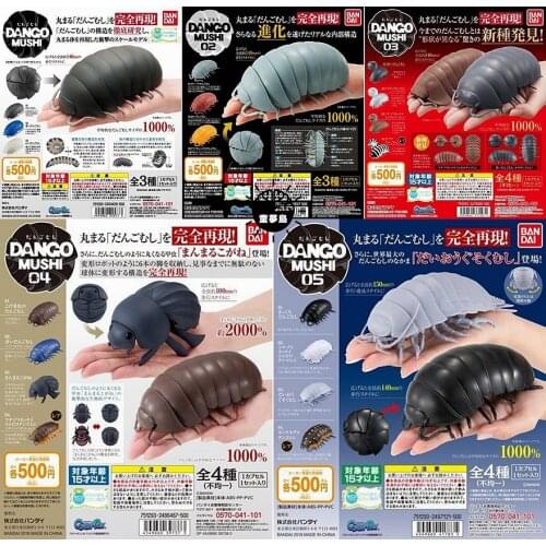 Bandai Genuine Gashapon Toys Giant Insect Pillworm Pillbug Ladybug Giant Isopod Joints Movable Simulation Model Ornaments Charms
