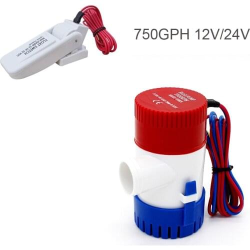 Submersible Boat Bilge Pump 24V 12V 750GPH Water Pump with Water Level Switch Free Shipping