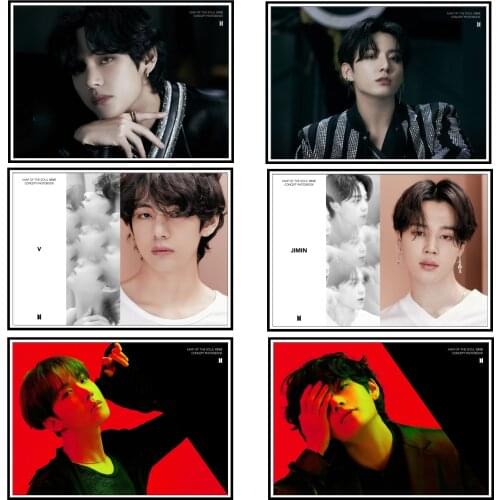 Kpop Bangtan Boys Poster JUNGKOOK RM V JIMIN JIN SUGA J-HOPE 2021 New Map of The Soul ON:E Photo Wall Sticker Home Decor Y13