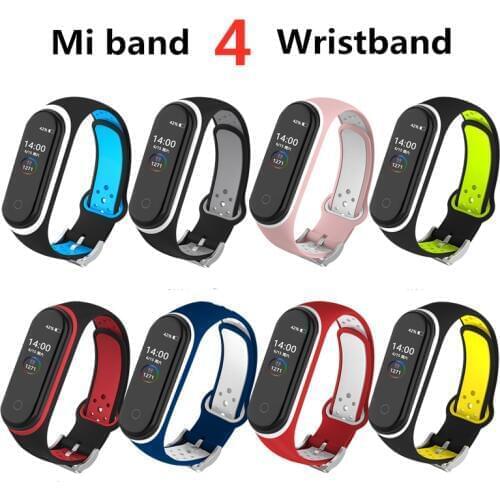 For Xiaomi Mi Band 4 Strap Smart Accessories Replacement Waterproof Double Color Silicone Bracelet For Mi Band4 NFC wrist strap