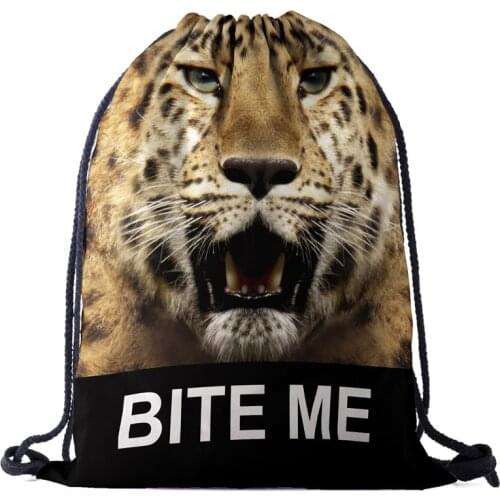 Bags Tiger backpack drawstring drawstring fashion 3D printing travel softback men bags unisex Womens shoulder bag knapsack new