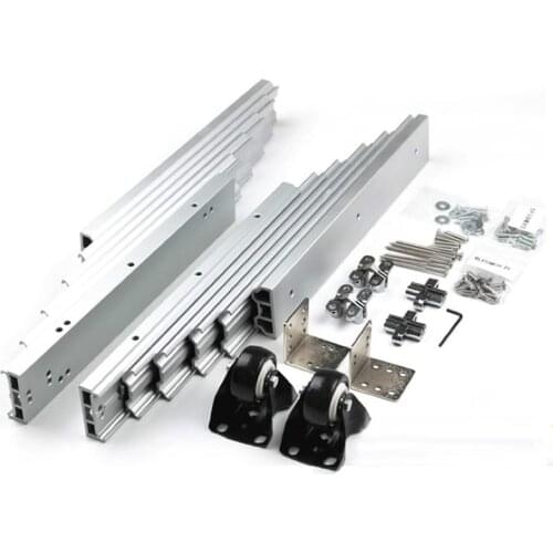 Concealed Folding Table Guide Rail Hinge, Aluminum Telescopic Cabinet Slide, Flat Push Furniture Hardware