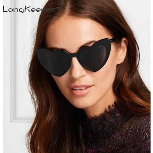 Women Love Heart Shaped Sunglasses Brand Design Cute Sexy Ladies Cat Eye Sun Glasses Leopard Black Glasses UV400 Zonnebril Dames