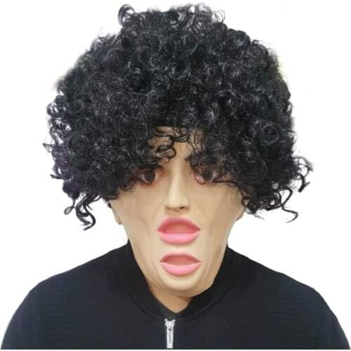 Scary Horror Ghost Headgear Horrible Double Face Double Eye Man Cos Halloween Carnival Party Latex Headgear Devil Cosplay Prop