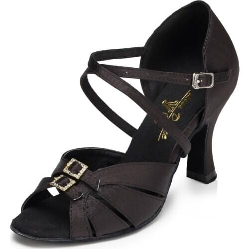 New Fashion Satin Latin Dance Shoes Social Party Tango Waltz Samba Competition Ballroom Dancing Shoes Women Ladies High 8cm A140