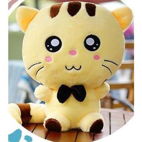 High quality soft plush toy cute white or yellow pitiful cat 37cm toy cat Christmas birthday gift ,d1061