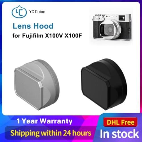 YC Onion Lens Hood Shade for Fujifilm X100V X100F Camera Aluminum Alloy with 23mm Adapter Ring