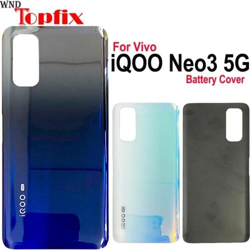 For Vivo iQOO Neo3 5G Battery Cover Back Glass Rear Door Housing Case iQOO Neo3 Back Panel Battery Cover