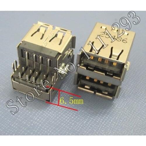 10pcs/lot 2.0 Double USB Jack Connector for Dell Inspiron 120L 130L 1300 B120 B130 PP21L etc motherboard USB Port