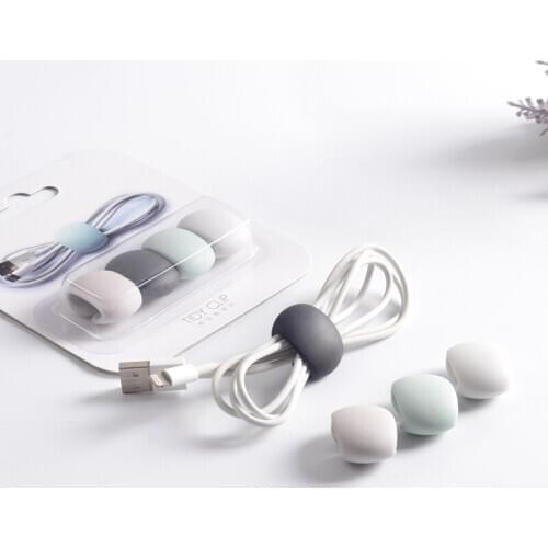 4pcs/lot Colorful Cable Winder Wire Organizer Cable Earphone Holder Cord Management Protector for iPhone Samsung Huawei