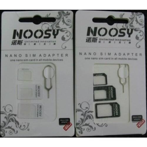 400pcs 100sets 4 in 1 Micro Sim Card Adapter and Eject Pin Key with Retail Package for IPhone 7 6 Plus5 5s 4 Samsung HTC XiaoMi