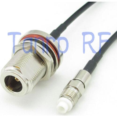 6in N female with nut bulkhead to FME female jack RF connector adapter 15CM Pigtail coaxial jumper cable RG174 extension cord