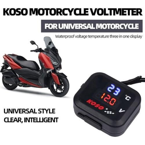 Undefined KOSO Motorcycle Voltmeter Indicator Temperature Voltage Display With USB Charge For Vespa TMAX XMAX
