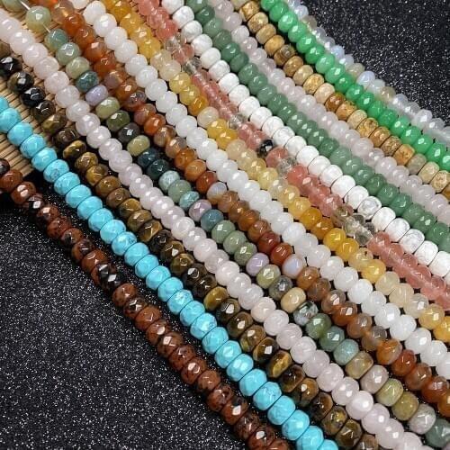 80Pcs Natural Stone Beads Abacus Section Semi-precious Loose Beads For DIY Necklace Bracelet Handiwork Jewelry Accessory Making