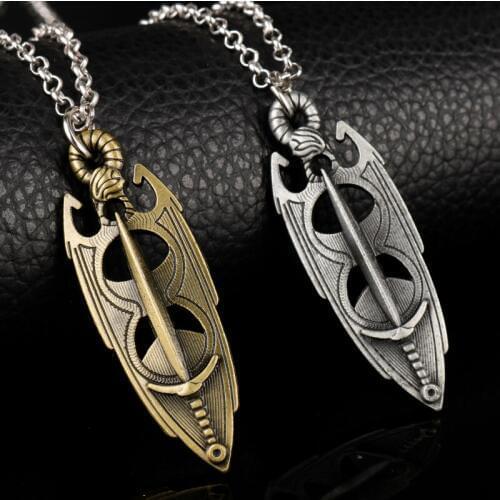 Dongsheng The Elder Scrolls 5 Skyrim Necklace for Male Man Jewelry Rope Chain Amulet Necklace Collier Homme Neckless Bijoux Homm