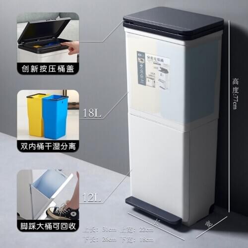 Double Layers Compost Garbage Trash Cans Kitchen Storage Waste Recycle Bins Zero Waste Holder Kosze Do Segregacji Smieci OO70LZ