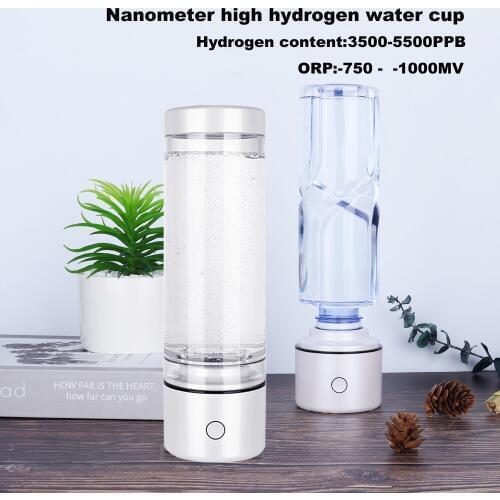 H2 Nano Alkaline Generator ORP Drink Water Bottle Electrolysis Ionizer Pure Hydrogen Gas Ventilator IHOOOH Anti Aging Products