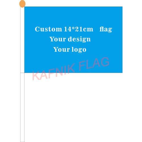 KAFNIK,Custom Flag 14 X 21 Cm Hand Shaking Polyester Flag All Logo All Color Advertising Banner Hanging Flying National Flag