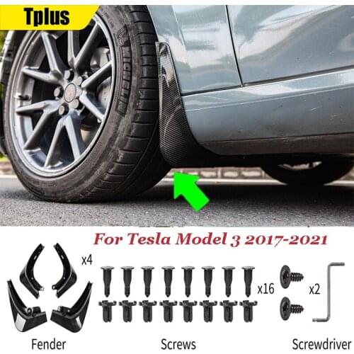 Model 3 Carbon Fiber Fender For Tesla Model 3 2021 Accessories Car Front Rear Wheel Protective Fender ABS Model Three