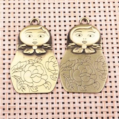 Antique Bronze Plated, Zinc Alloy Doll Girl Angel-shaped Pendant, Charms for Jewelry Making, Handmade DIY Necklace Accessories