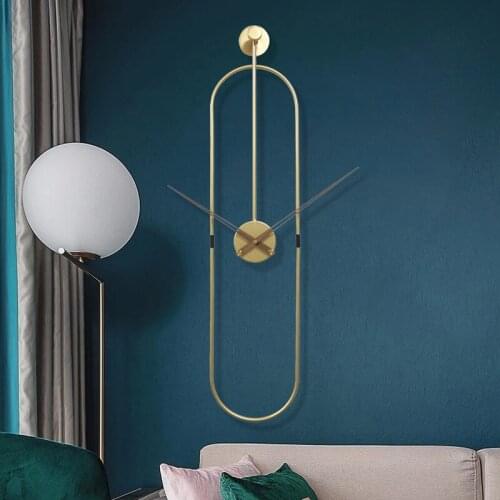 Quartz Nordic Wall Clock Metal Gold Fashion Elegant Minimalist Wall Clock Modern Design Reloj Pared Wall Hanging Decor DK50WC